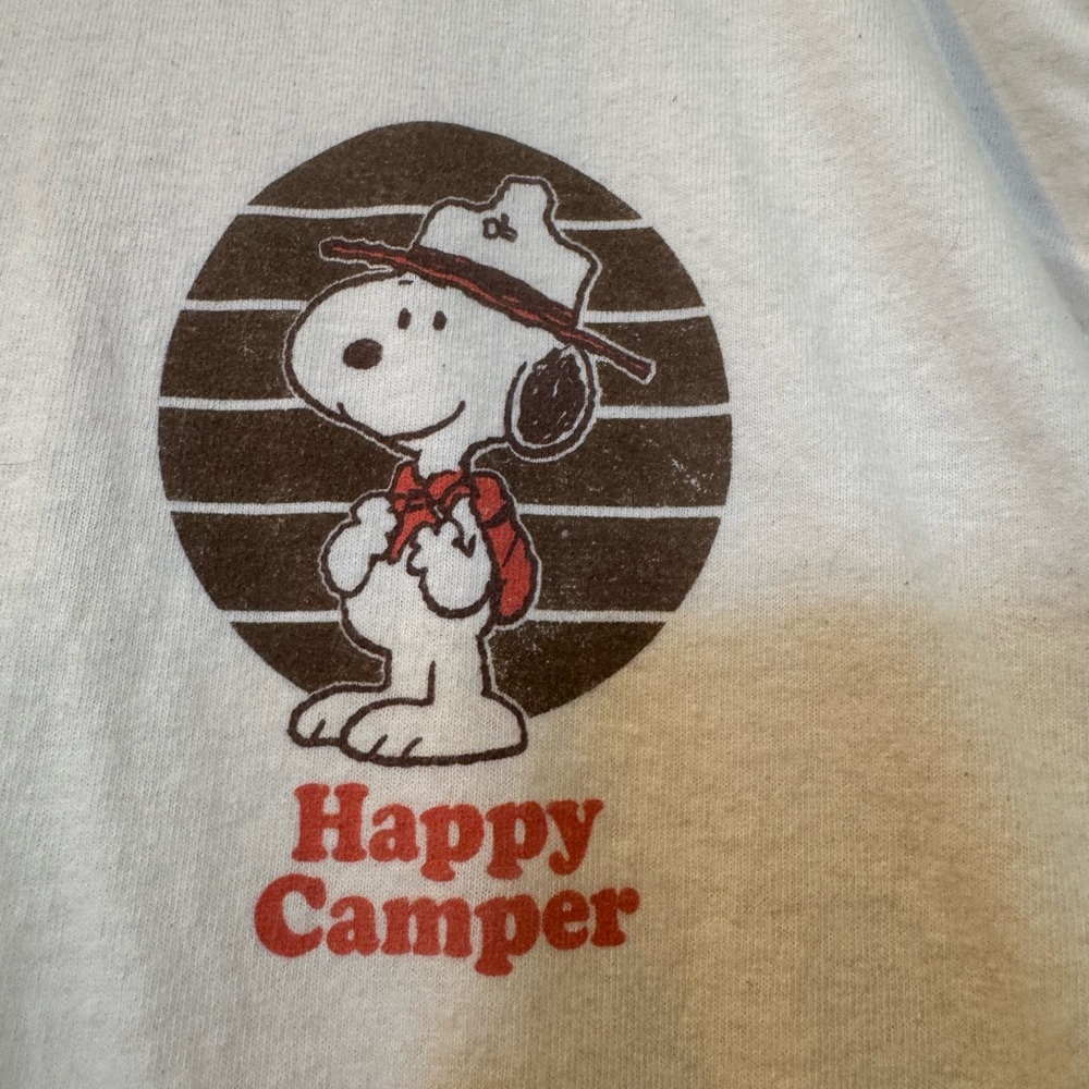 PEANUTS - Hybrid Apparel ‘Happy  Camper' Graphic Tee Size Large - Picture 2 of 5